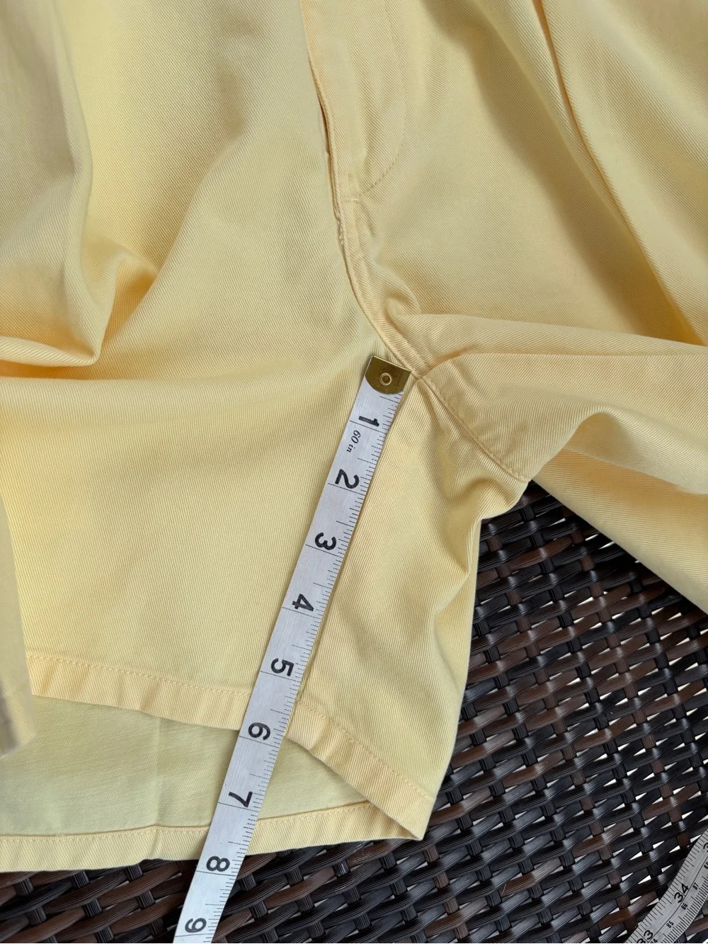 Vintage Polo by Ralph Lauren Men’s Light Yellow Double Pleated Shorts Size 36
